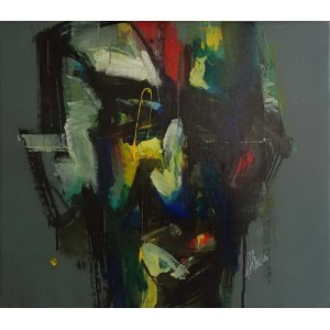 Khalid Khan-Kaay, 21 x 25 Inch, Acrylic on Canvas, Figurative Painting, AC-KHKN-082 Khalid Khan-Kaay, 21 x 25 Inch, Acrylic on Canvas, Figurative Painting, AC-KHKN-082